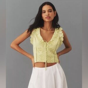 NWT By Anthropologie Sleeveless Ruffled Top